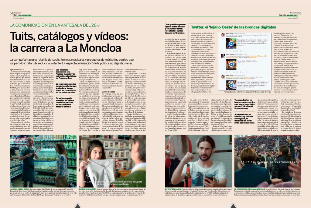 Tuits, catálogos y vídeos: la carrera a La Moncloa